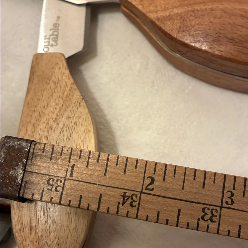 Our Table 4-Piece Cheese Knife Set Silver/brown Wood Handle Cheese Knife Set